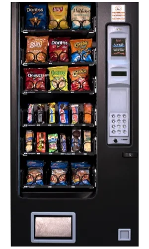 Slim snack vending machine